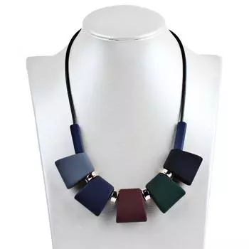 Европейское и американское преувеличенное универсальное короткое ожерелье из матовых круглых бусин разноцветный