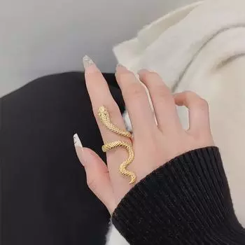 Европейское и американское регулируемое кольцо-змейка из титановой стали - преувеличенный дизайн ниши для указательного пальца Size 8
