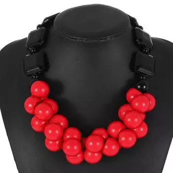 Европейское и американское ретро многослойное ожерелье с бусинами, преувеличенное, богемная мода, высококлассное ожерелье, ожерелье в этническом стиле, элегантное 50cm ализарин красный
