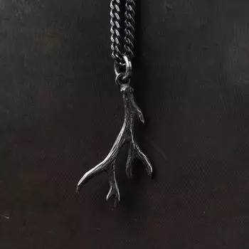 Европейское и американское ретро ожерелье с лосиными рогами 2023 античный серебряного