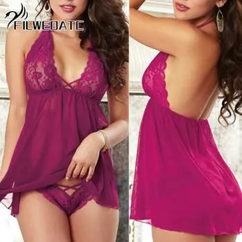 Европейское и американское сексуальное женское белье с висящей кружевной сеткой на шее S