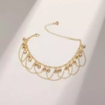 Европейское и американское украшение для ног, индивидуальный модный браслет с колокольчиком в богемном стиле, волнистый колокольчик с кисточкой, женский ножной браслет золотой