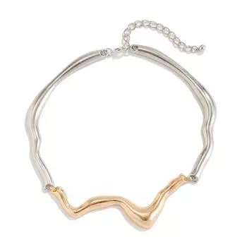 Европейское и американское женское ожерелье с геометрическим витым узором золотой