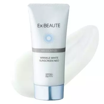 Ex Beaute Сделано в Японии Солнцезащитный крем Medicated Wrinkle White Sunscreen Neo 50 г SPF50+ PA++++ чистый