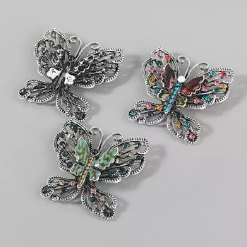Exaggerated Clothing Alloy Rhinestone Rhinestone Butterfly Brooch Girl Cute Pin Fashion Popular Corsage Accessories