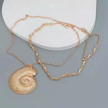 Exaggerated Conch Pendant Necklace Set: European & American Fashion Alloy Jewelry for Women