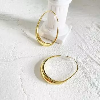 Exaggerated earrings women s metal earrings simple retro earrings ear hanging temperament plain ring earrings new