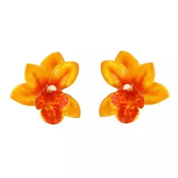 Exaggerated Fabric Flower Earrings Bohemian Temperament Flower Earrings Wedding