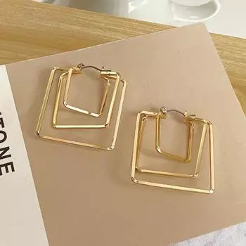 Exaggerated geometric fashion earrings for women золотой