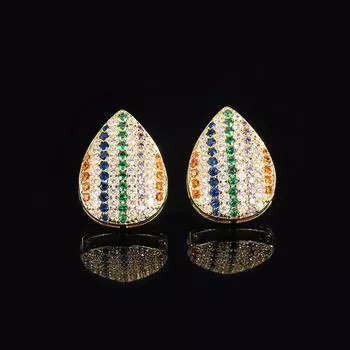 Exaggerated necklace Crystal striped water drop shell stud earrings Ethnic style earrings Bohemian style necklace