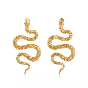 Exaggerated Snake Shaped Earrings Sexy Metal Earrings Animal Snake Stud Earrings Party