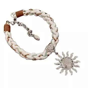 Exaggerated Sunflower Pendant Necklace Charm Wide Clavicle Chain Creative Rope Weave Choker Women серебряный