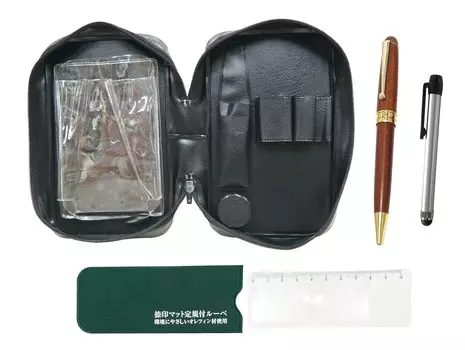 Exaset Retro Rotating Ballpoint Pen with Zippered Stamping and Magnifying Metallic Touch Silver and Wooden Barrel EXPVC-NSR-ALST-1455 Case, Mat,