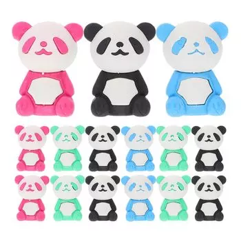 EXCEART Elementary School Pencil Cute Erasable School 16 Pieces Eraser, Children s Eraser, Panda, Pencil, Funny, Stationery, Kids, Souvenirs, Office,