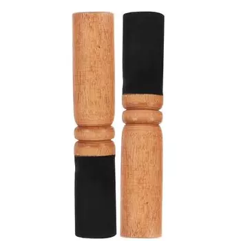 EXCEART Палочки для поющих чаш, Деревянные с кожаной обмоткой, Мягкий тон, Очищающие обертоны, Случайный цвет, 2 штуки