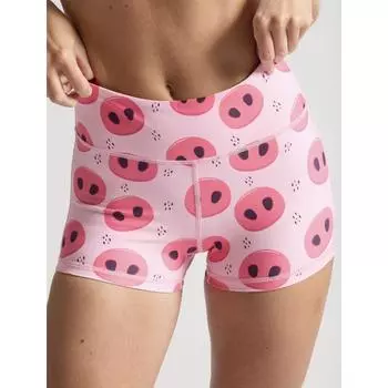 Exclusive! Mtnh Peach Girls Limited Training Mid Waist Sexy Hip Lifting Strong Pressure Silm Breathable Workout Shorts Pig Nose XS(40.00 kg-50.00 kg)