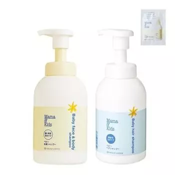 [Exclusive to .co.jp] Mama&Kids Baby Whole Body Shampoo & Baby Hair Shampoo Set (Includes 1 Baby Milky Lotion Sample)