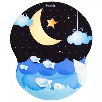 excovip Moon Mouse Pad Wrist Silicone Integrated Reduces For Office Mouse Эргономичный коврик для запястья Мышь Моющийся 3519 Rest, Стильный, Заполненный, Тип,