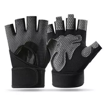 Exercise Wrist Guard Training Anti slip Shock Absorption and Anti Cocooning Half Finger Sports Gloves for Men and Women Riding M