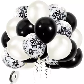 EXGOX 90 шт. Воздушные шары, черные резиновые шары на день рождения, набор украшений, воздушный шар «С днем рождения», контейнер «Blizzard», вечеринка по случаю дня рождения, выпускной