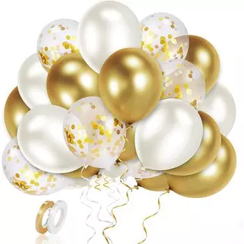 EXGOX 90 штук воздушных шаров, золотые резиновые шары на день рождения, набор украшений, воздушный шар «С днем рождения», контейнер «Blizzard», вечеринка по случаю дня рождения, выпускной золотой