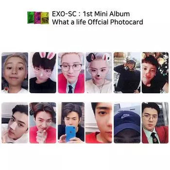 EXO SC SEHUN CHANYEOL 1-й мини-альбом What a life Официальная фотокарточка KPOP K-POP CHANYEOL (Yellow Ver.1)