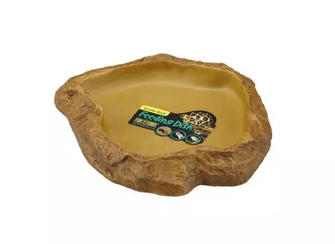 EXO TERRA Feeding Dish M PT2812 Reptile Feeding Dish Natural Rock Image Hard to Turn Over W21 x D18 x H3.2cm