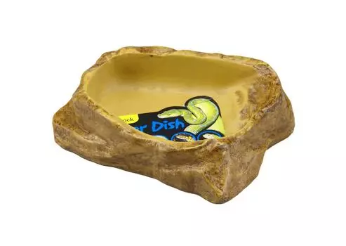 EXO TERRA Water Dish M PT2802 Reptile Drinking Dish Natural Rock Image Hard to Turn Over x x W12.4 D9.5 H3.5cm