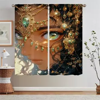 Exotic Bohemia Kitchen Curtain for Living Room Sheer Curtains on Offer Free Shipping Tulle in Kitchen Curtains 2 Pieces Window W50xH70cmx2pcs-CL