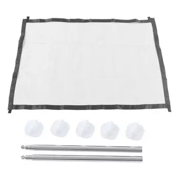 Expandable Dog Mesh Gate Folding Safe Enclosure Baby Gate with 5 Hooks for Doorways Stairways Type