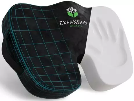 Расширение оздоровительных подушек для сидения, упаковка из 2 подушек для копчика с эффектом памяти, для сидения, офисного компьютерного стола, кресла, автомобиля, путешествий, коррекции формы тела чёрный