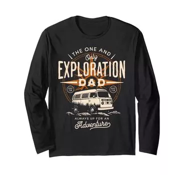 Explore Van Dad Gift for Dad Long Sleeve T-Shirt чёрный