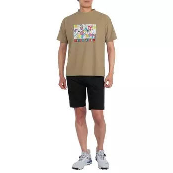 Expo EXPO2025 Myak Myak Mock Neck Shirt Enjoy Design Unisex Golf E2JAB122 M Beige [Mizuno] Osaka/Kansai бежевый