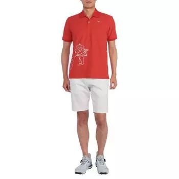 Expo EXPO2025 Myak Myak Рубашка с коротким рукавом Swing Design Unisex Golf E2JAB120 L Оранжевый [Mizuno] Осака/Кансай оранжевый