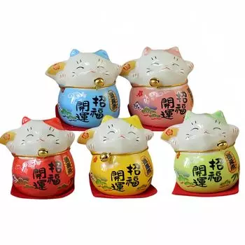 Expo Lucky Cat Фигурка Украшение для автомобиля Lucky Cat Фигурка Набор Gold Lucky Cat Товары для кошек Разные товары Lucky Cat Бизнес Процветание Товары для кошек