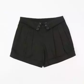 Export British Double Breasted Stylish Shorts Women s Summer Capris Slim Looking Elastic Waist Casual Straight-Leg Shorts Black S(50.00 kg-57.50 kg)