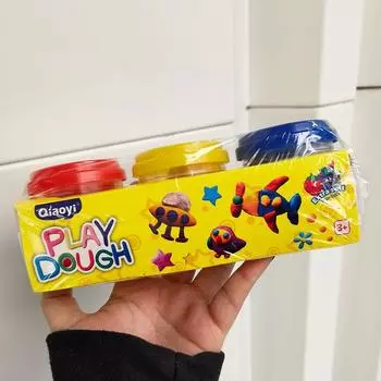 Export Colored Clay Non-Toxic Kids Food Grade Toys Safe and Tasteless Handicraft DIY Material Supplement Suit Plasticene 3 cans (large)
