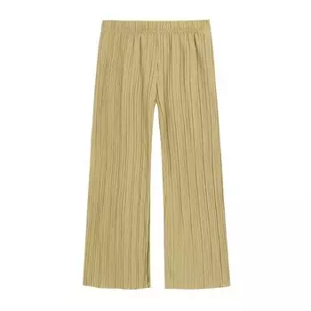 Export Daily Order Fashion All-Match High Waist Baggy Straight Trousers Yellow L