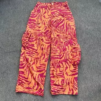 Export European and American Single Loose Casual Cool Pants Female Cargo Pants American High Waist Multi-Pocket Straight-Leg Pants Trendy Style Image color S