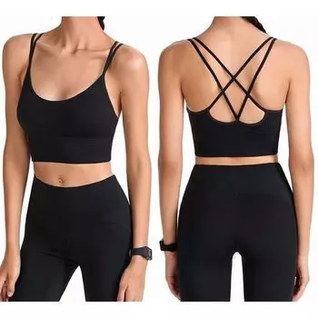 Export Export Tail Single Anwnd Women s Integrated Cup Chest Pad Yoga Workout Beauty Back Exercise Bra Vest ANWND vest-Black S