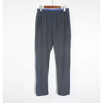 Export Export to Europe and America Single ~ Spring and Summer Men Quick-Drying Track Pants Zipper Pocket Straight-leg Woven Fitness Pants Grey L code (recommend 55.00 kg-65.00 kg