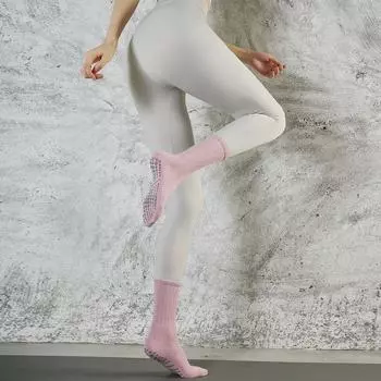 Export Exported to Japan Fall and Winter Long Yoga Socks Non Slip Tube Socks Sports Pilates Japanese Style Workout Socks Pink