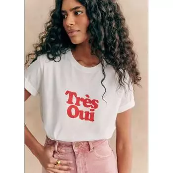 Export French Women s Cotton round Neck Short Sleeve Organic Cotton Printing Heavy Weight T-shirt Basic Style French Pure Cotton Base White M