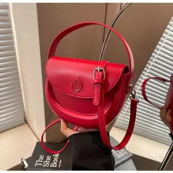 Экспортная сумка женская 2024 новая корейская версия нишевая сумка-седло пригородная модная универсальная сумка-мессенджер через плечо 19*7*14 красный