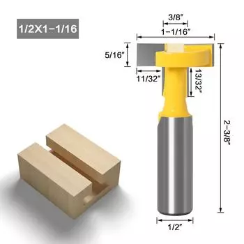Export High-Grade Straight Edge T-Knife T-Slot Engraving Machine Woodworking Milling Cutter Woodworking Engraving Machine Tool Hook Milling straight edge T-knife 1/2 handle