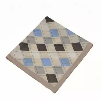 Export Japan Men s Gentleman Handkerchief Handkerchief Pocket Square Sweat Towel Wrist Towel Hand Gift Classic Plaid Pattern Apricot