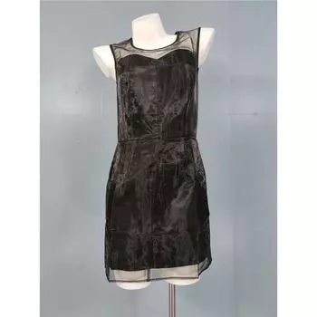 Export Single Fashion Running Order Exquisite Organza Double Layer Textured Smooth Plaid Black Dress Slim-Fit Hip-Wrapped Short Dress Black S