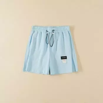 Export Summer Women s Clothing Casual Loose Slimming Waist Short-Length Pants Cotton Micro Elastic Silm Plaid Home Shorts Blue M