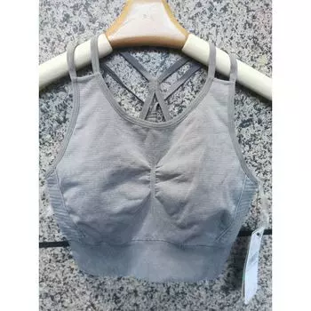 Export Tail Single Splash Ladies Underwired Breathable Quick-Drying Yoga Fitness Running Exercise Vest Bra Intimates SPLASH-light gray Cafe S