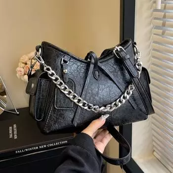 Экспортная сумка под мышкой Женская мода Нишевый дизайн Сумка через плечо Мессенджер Высококлассная цепочка Сумка-ведро 24*8*19 светло-коричневого